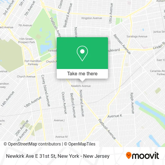 Newkirk Ave E 31st St map