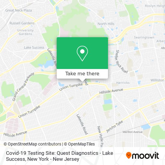 Covid-19 Testing Site: Quest Diagnostics - Lake Success map