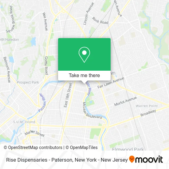 Rise Dispensaries - Paterson map