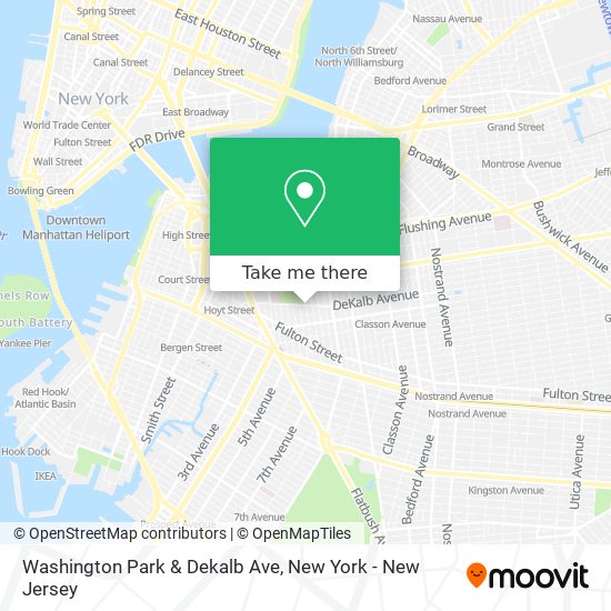 Washington Park & Dekalb Ave map