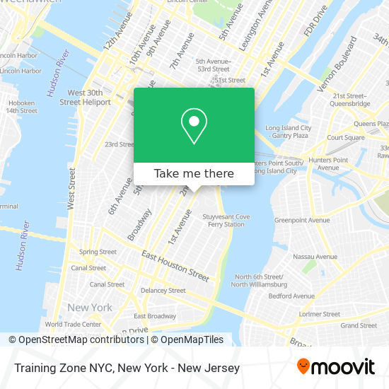 Mapa de Training Zone NYC