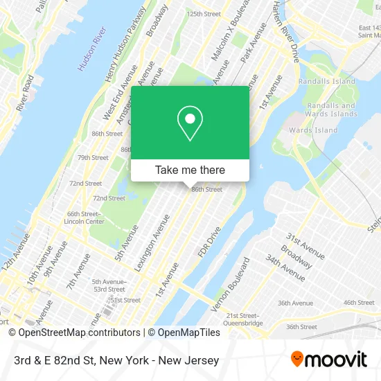3rd & E 82nd St map