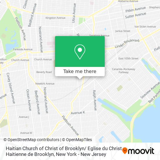 Mapa de Haitian Church of Christ of Brooklyn/ Eglise du Christ Haitienne de Brooklyn