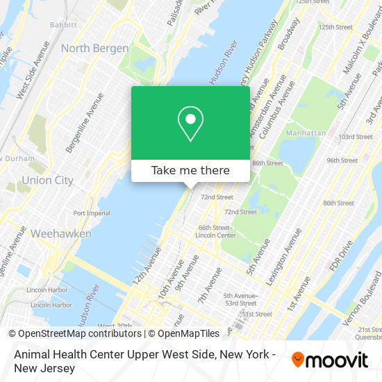 Mapa de Animal Health Center Upper West Side
