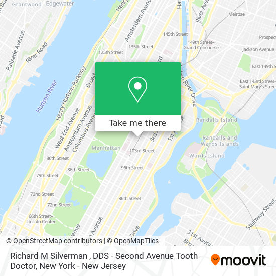 Richard M Silverman , DDS - Second Avenue Tooth Doctor map