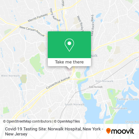 Mapa de Covid-19 Testing Site: Norwalk Hospital