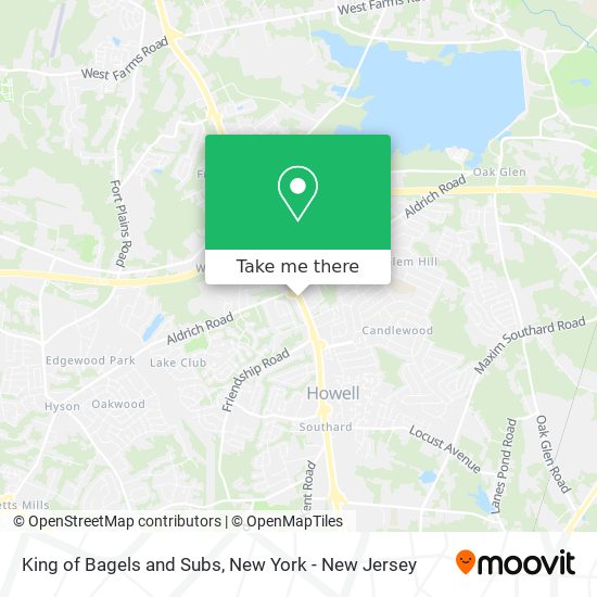 King of Bagels and Subs map