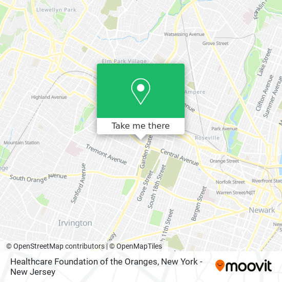 Healthcare Foundation of the Oranges map