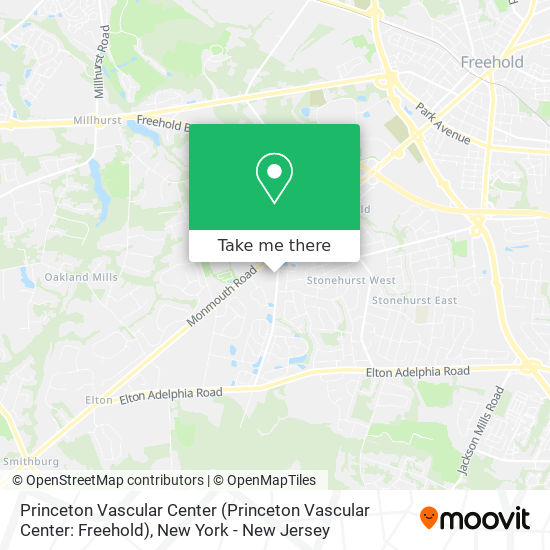 Princeton Vascular Center map