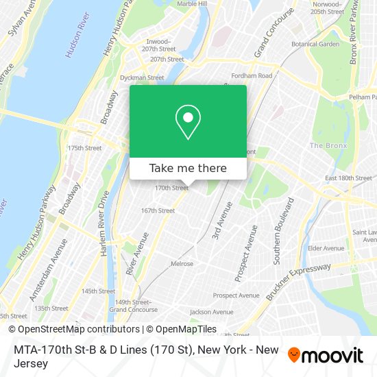 Mapa de MTA-170th St-B & D Lines (170 St)