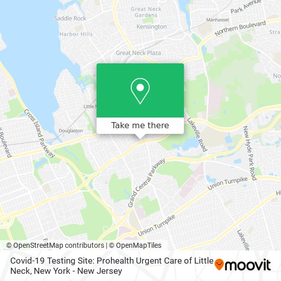 Mapa de Covid-19 Testing Site: Prohealth Urgent Care of Little Neck