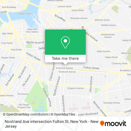 Nostrand Ave intersection Fulton St map