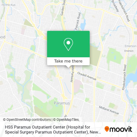 HSS Paramus Outpatient Center (Hospital for Special Surgery Paramus Outpatient Center) map