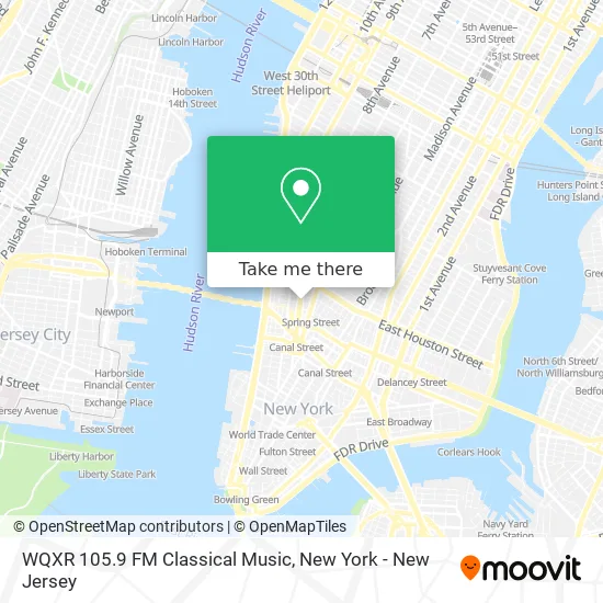 WQXR 105.9 FM Classical Music map