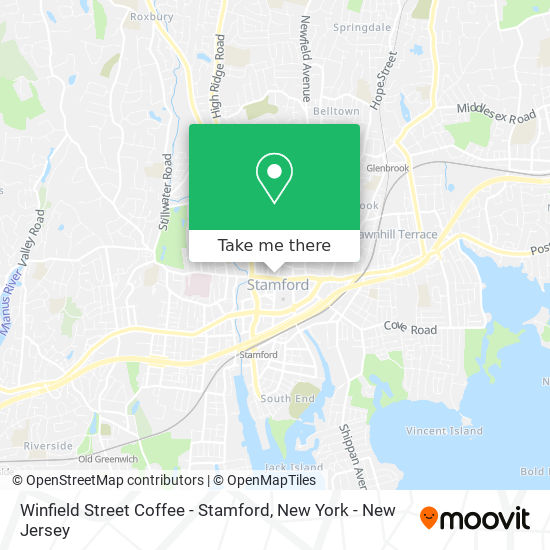 Winfield Street Coffee - Stamford map