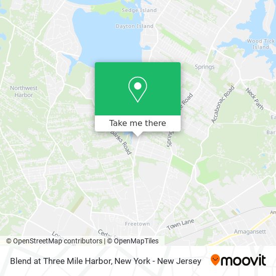 Blend at Three Mile Harbor map