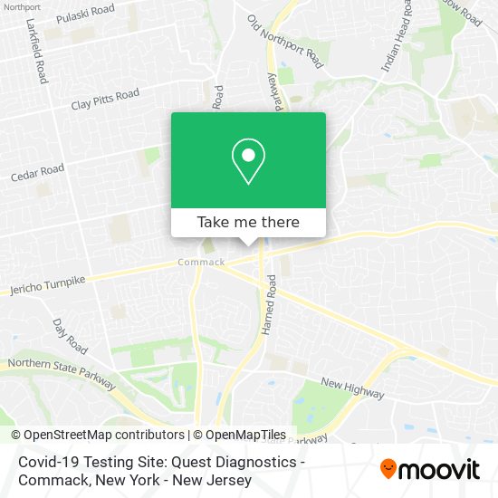 Mapa de Covid-19 Testing Site: Quest Diagnostics - Commack