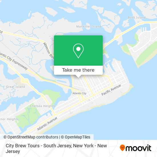 Mapa de City Brew Tours - South Jersey