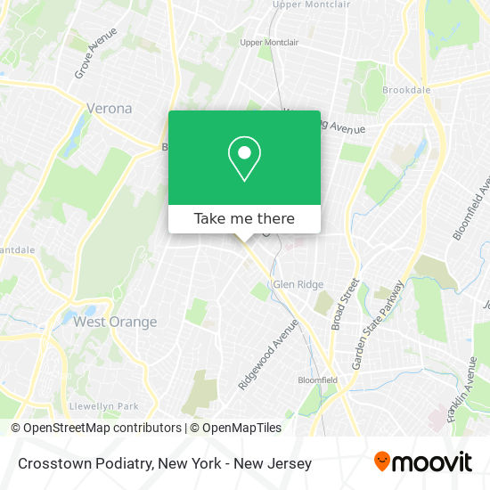 Crosstown Podiatry map