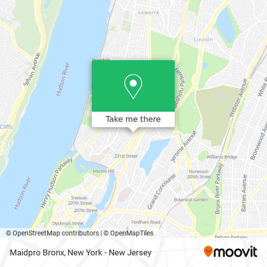 Mapa de Maidpro Bronx