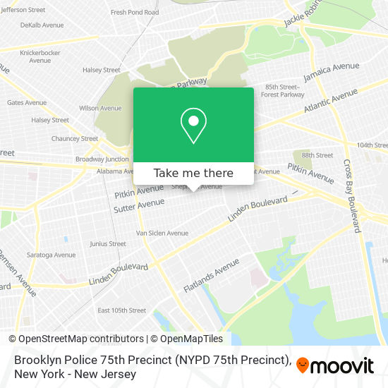 Mapa de Brooklyn Police 75th Precinct (NYPD 75th Precinct)