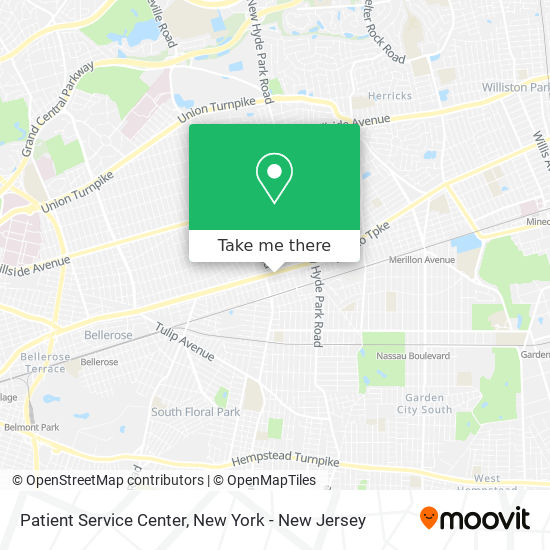 Patient Service Center map