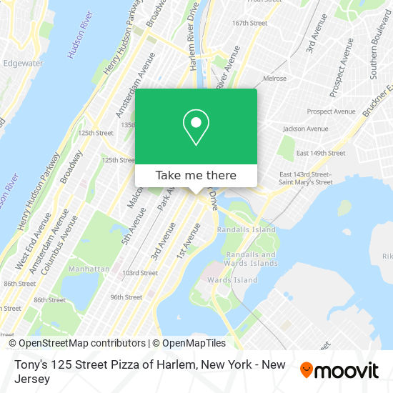 Mapa de Tony's 125 Street Pizza of Harlem