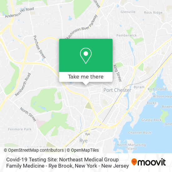 Mapa de Covid-19 Testing Site: Northeast Medical Group Family Medicine - Rye Brook