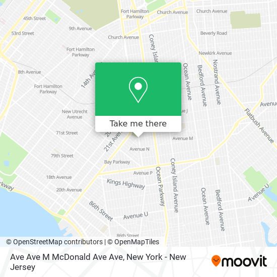 Ave Ave M McDonald Ave Ave map