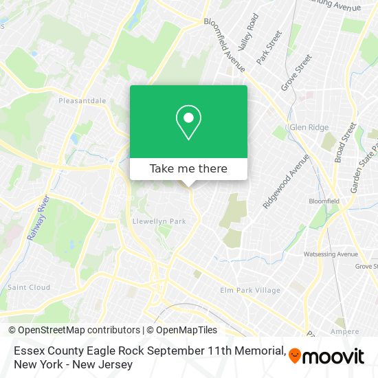 Essex County Eagle Rock September 11th Memorial map