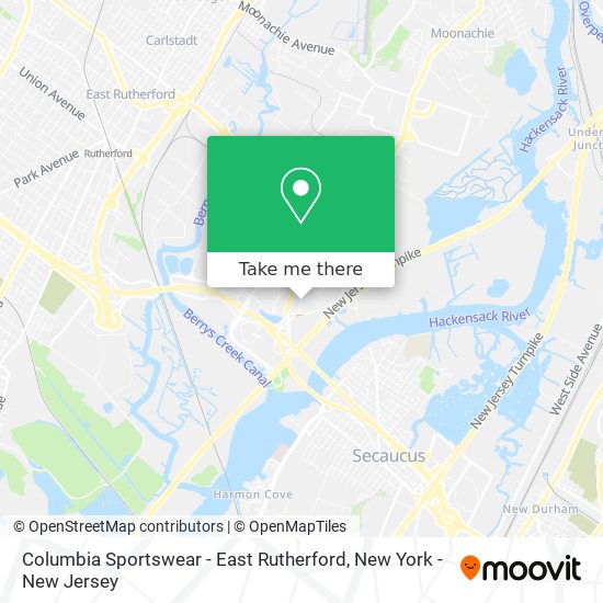 Columbia Sportswear - East Rutherford map