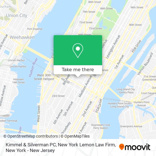 Mapa de Kimmel & Silverman PC, New York Lemon Law Firm