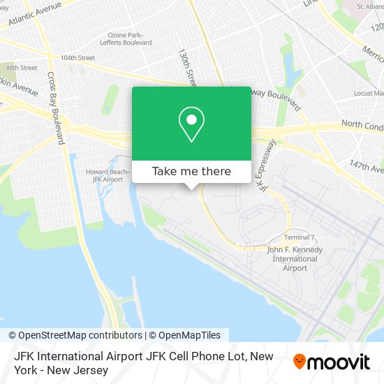 Mapa de JFK International Airport JFK Cell Phone Lot