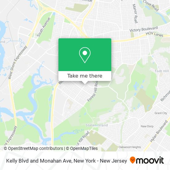 Kelly Blvd and Monahan Ave map