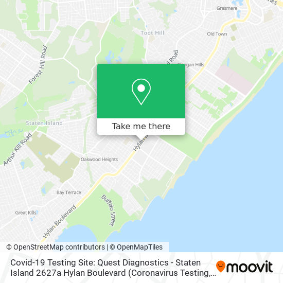 Mapa de Covid-19 Testing Site: Quest Diagnostics - Staten Island 2627a Hylan Boulevard