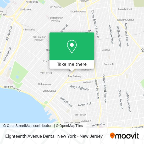 Eighteenth Avenue Dental map