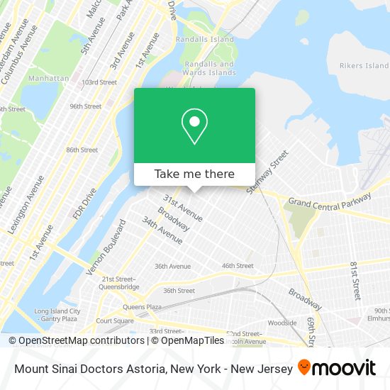 Mount Sinai Doctors Astoria map