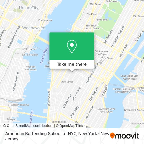American Bartending School of NYC map