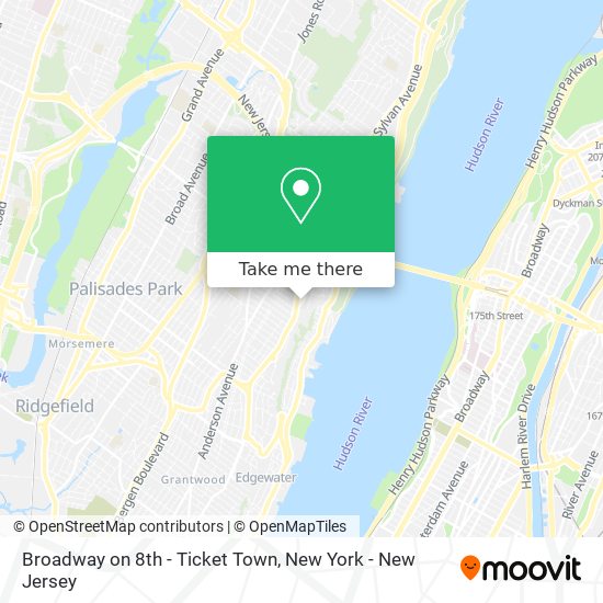 Broadway on 8th - Ticket Town map
