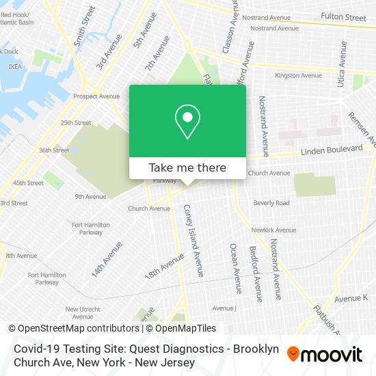 Covid-19 Testing Site: Quest Diagnostics - Brooklyn Church Ave map