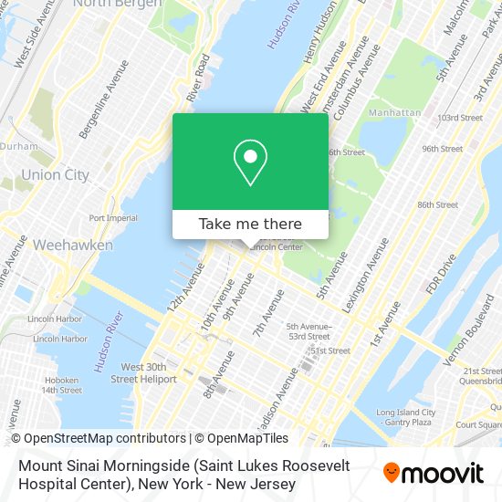 Mount Sinai Morningside (Saint Lukes Roosevelt Hospital Center) map
