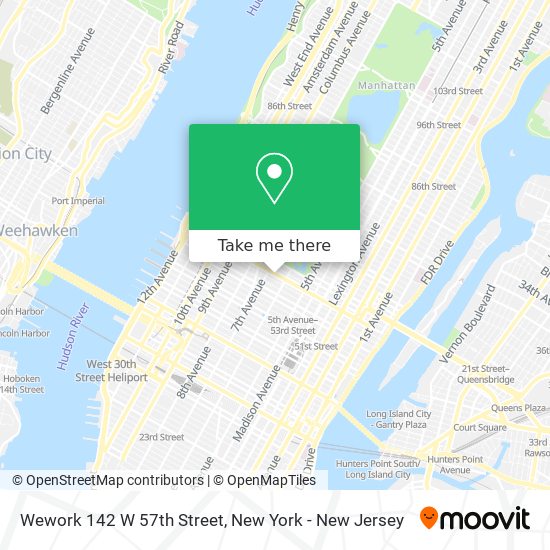 Mapa de Wework 142 W 57th Street