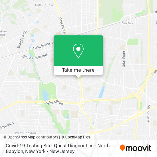 Covid-19 Testing Site: Quest Diagnostics - North Babylon map