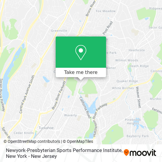 Newyork-Presbyterian Sports Performance Institute map