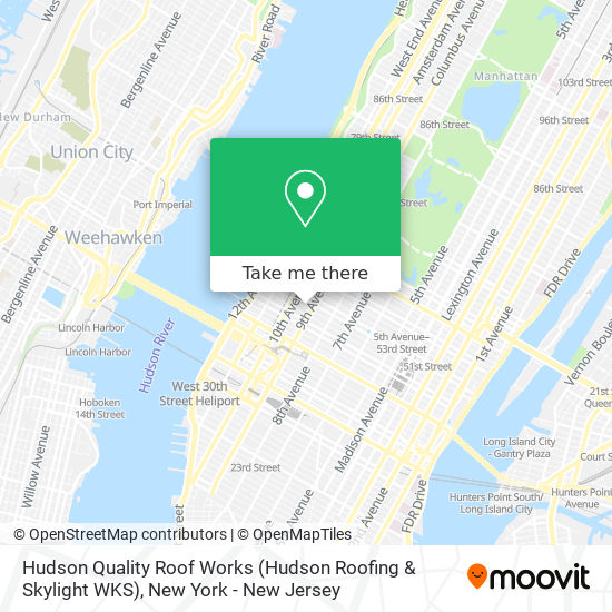 Mapa de Hudson Quality Roof Works (Hudson Roofing & Skylight WKS)