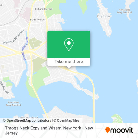 Throgs Neck Expy and Wissm map