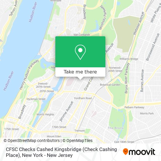 CFSC Checks Cashed Kingsbridge (Check Cashing Place) map
