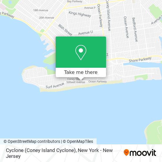 Cyclone (Coney Island Cyclone) map