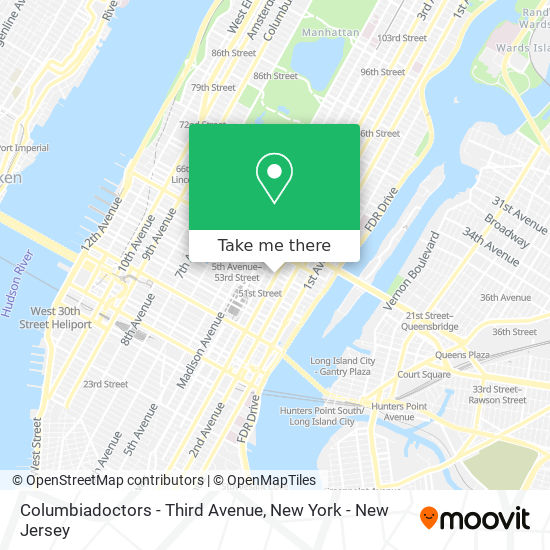 Mapa de Columbiadoctors - Third Avenue
