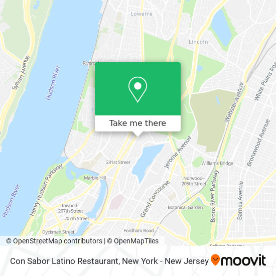 Mapa de Con Sabor Latino Restaurant